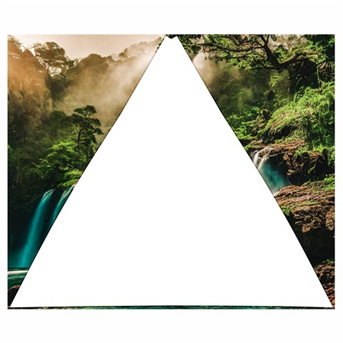 Waterfall Rocks Jungle Forest Automatic Folding Umbrella with Case (Small) from ArtsNow.com 19.98 x16.78  Umbrella - 2