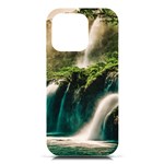 Waterfall Rocks Jungle Forest iPhone 16 Pro Black UV Print PC Hardshell Case