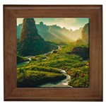 Mountains Trees Forest Framed Tile