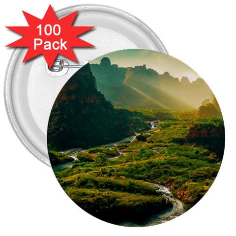 Mountains Trees Forest 3  Buttons (100 pack)  from ArtsNow.com Front