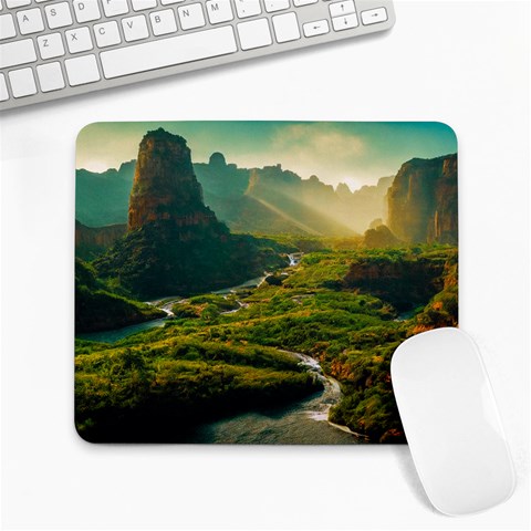 Mountains Trees Forest Large Mousepad from ArtsNow.com Front