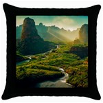 Mountains Trees Forest Throw Pillow Case (Black)
