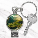 Mountains Trees Forest Nail Clippers Key Chain