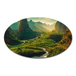 Mountains Trees Forest Oval Magnet
