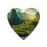 Mountains Trees Forest Heart Magnet