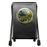 Mountains Trees Forest Pen Holder Desk Clock