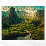 Mountains Trees Forest Rectangular Jigsaw Puzzl