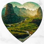 Mountains Trees Forest Jigsaw Puzzle (Heart)