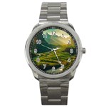 Mountains Trees Forest Sport Metal Watch