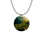 Mountains Trees Forest 1  Button Necklace
