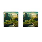 Mountains Trees Forest Cufflinks (Square)