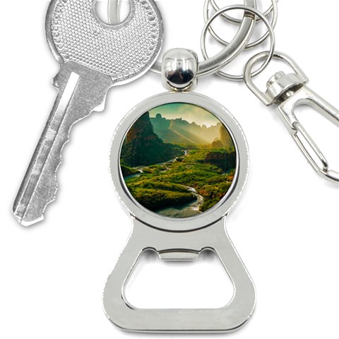 Mountains Trees Forest Bottle Opener Key Chain from ArtsNow.com Front