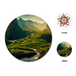 Mountains Trees Forest Playing Cards Single Design (Round)