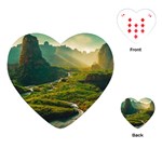 Mountains Trees Forest Playing Cards Single Design (Heart)