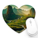 Mountains Trees Forest Heart Mousepad