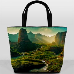 Mountains Trees Forest Bucket Bag from ArtsNow.com Back
