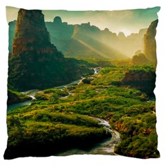 Mountains Trees Forest Large Cushion Case (Two Sides) from ArtsNow.com Front