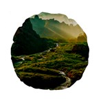 Mountains Trees Forest Standard 15  Premium Round Cushions