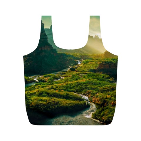 Mountains Trees Forest Full Print Recycle Bag (M) from ArtsNow.com Front
