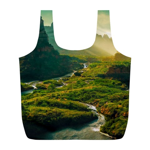 Mountains Trees Forest Full Print Recycle Bag (L) from ArtsNow.com Front