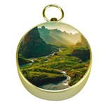 Mountains Trees Forest Gold Compasses