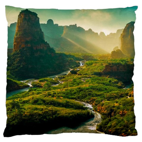Mountains Trees Forest Standard Premium Plush Fleece Cushion Case (One Side) from ArtsNow.com Front