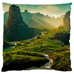 Mountains Trees Forest Large Premium Plush Fleece Cushion Case (Two Sides)