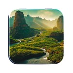 Mountains Trees Forest Square Metal Box (Black)