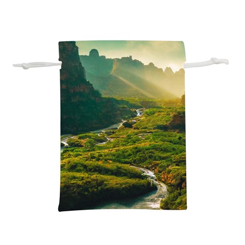 Mountains Trees Forest Lightweight Drawstring Pouch (S) from ArtsNow.com Front