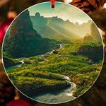 Mountains Trees Forest UV Print Acrylic Ornament Round