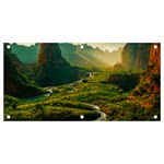 Mountains Trees Forest Banner and Sign 4  x 2 