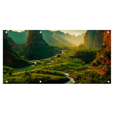 Mountains Trees Forest Banner and Sign 8  x 4  from ArtsNow.com Front