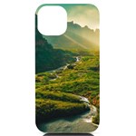 Mountains Trees Forest iPhone 14 Black UV Print PC Hardshell Case
