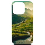 Mountains Trees Forest iPhone 14 Pro Black UV Print PC Hardshell Case