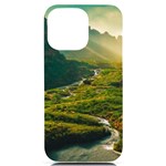 Mountains Trees Forest iPhone 14 Pro Max Black UV Print PC Hardshell Case
