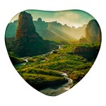 Mountains Trees Forest Heart Glass Fridge Magnet (4 pack)