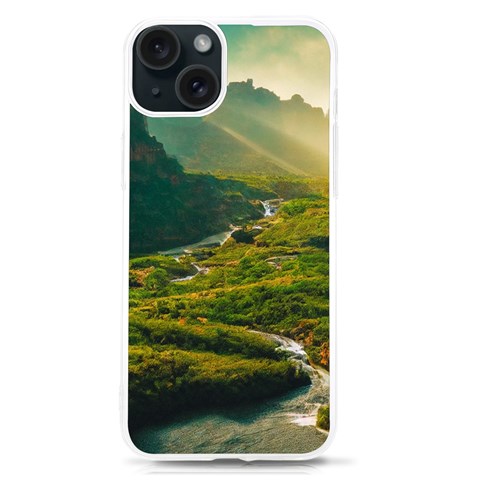 Mountains Trees Forest iPhone 15 TPU UV Print Case from ArtsNow.com Front