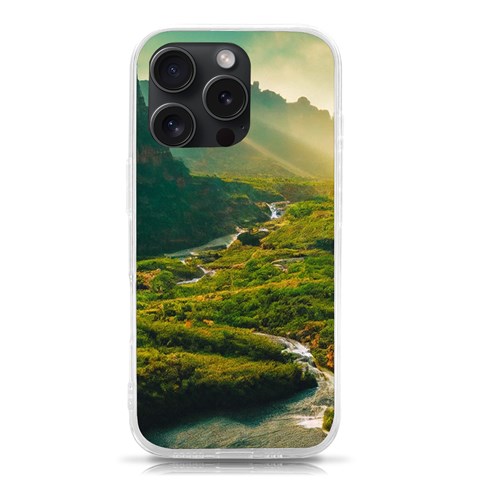 Mountains Trees Forest iPhone 15 Pro TPU UV Print Case from ArtsNow.com Front