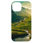 Mountains Trees Forest iPhone 15 Black UV Print PC Hardshell Case
