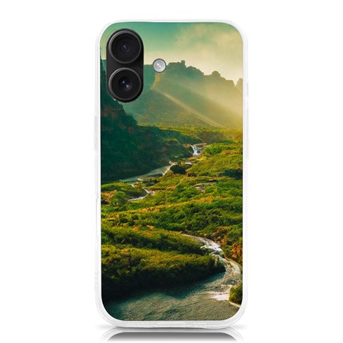 Mountains Trees Forest iPhone 16 TPU UV Print Case from ArtsNow.com Front