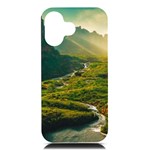 Mountains Trees Forest iPhone 16 Black UV Print PC Hardshell Case