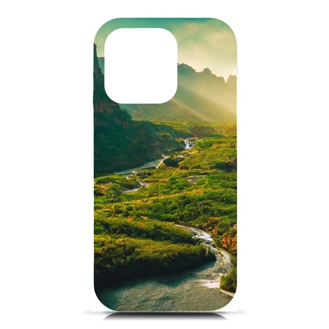 Mountains Trees Forest iPhone 16 Pro Black UV Print PC Hardshell Case from ArtsNow.com Front