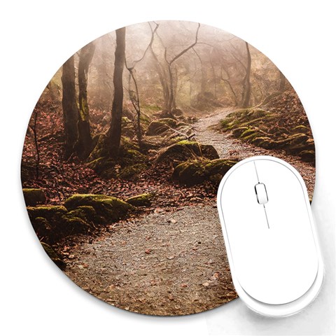 Path Trees Forest Fantasy Round Mousepad from ArtsNow.com Front