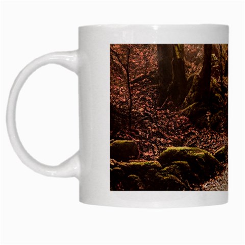 Path Trees Forest Fantasy White Mug from ArtsNow.com Left