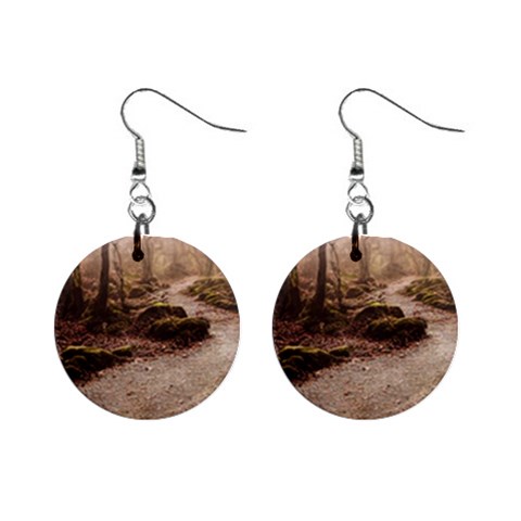 Path Trees Forest Fantasy Mini Button Earrings from ArtsNow.com Front