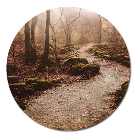 Path Trees Forest Fantasy Magnet 5  (Round) from ArtsNow.com Front