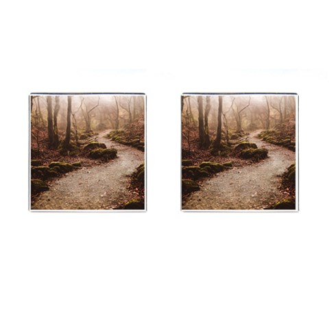 Path Trees Forest Fantasy Cufflinks (Square) from ArtsNow.com Front(Pair)