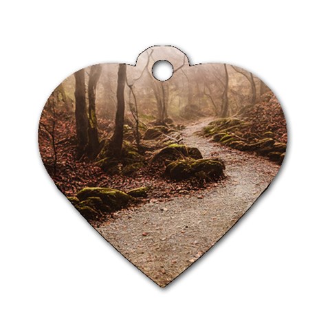 Path Trees Forest Fantasy Dog Tag Heart (Two Sides) from ArtsNow.com Front