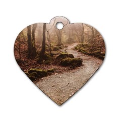 Path Trees Forest Fantasy Dog Tag Heart (Two Sides) from ArtsNow.com Back