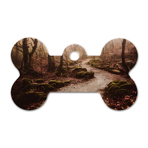 Path Trees Forest Fantasy Dog Tag Bone (One Side) from ArtsNow.com Front